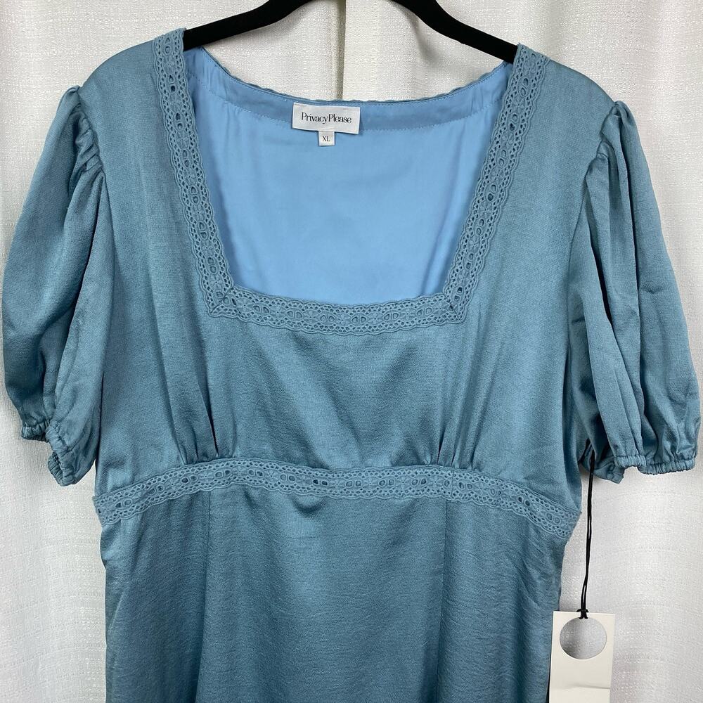 Revolve Privacy Please Blue Reagan Babydoll Mini Dress Sz.XL NWT - Picture 6 of 16